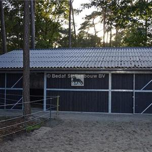 gecombineerde stal inloop en boxen